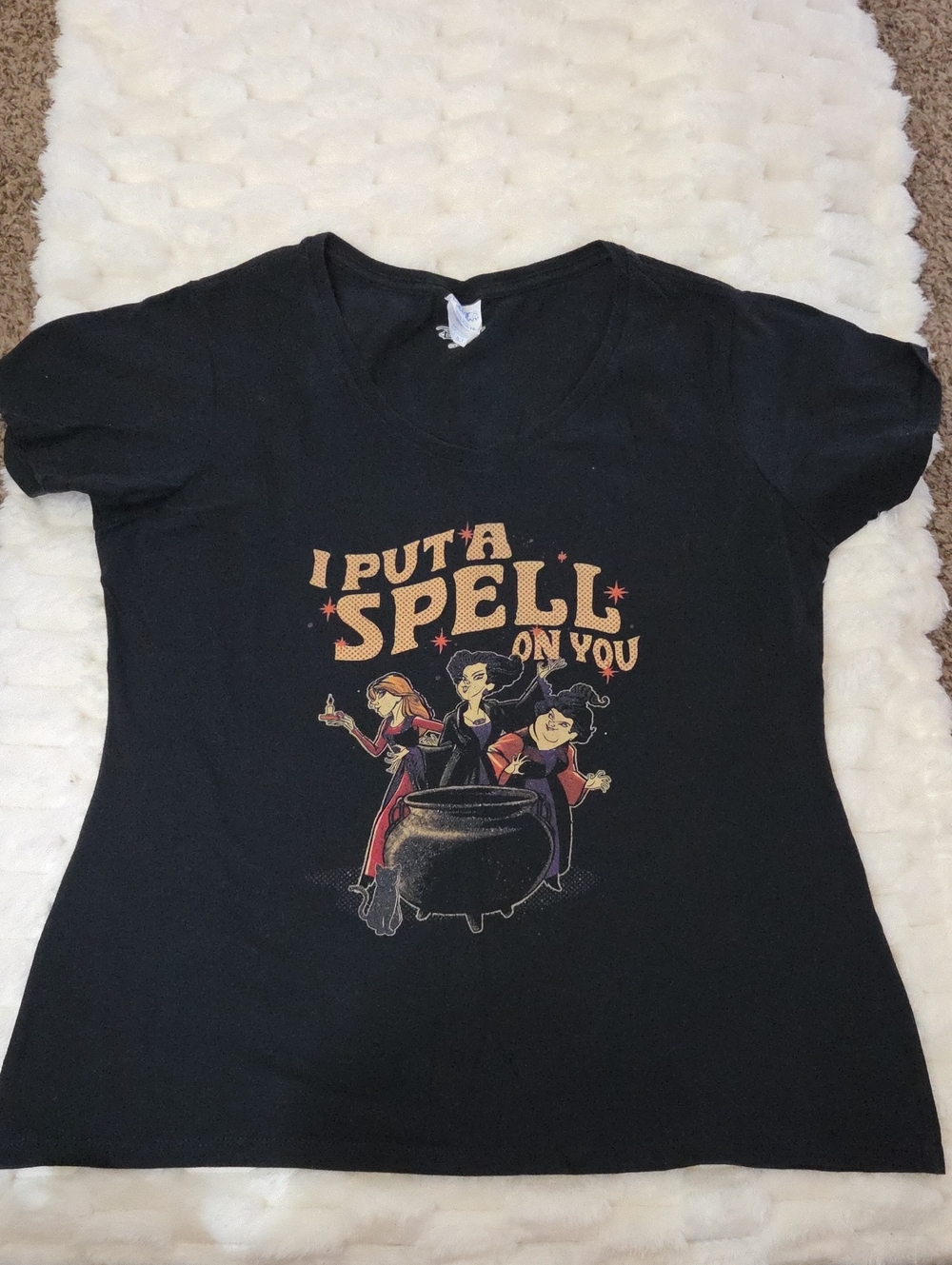 Disney Black Tee with 'I Put a Spell on You' Witch Graphic